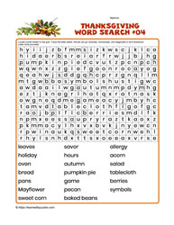 Thanksgiving Word Search #04
