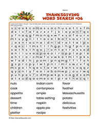 Thanksgiving Word Search #06