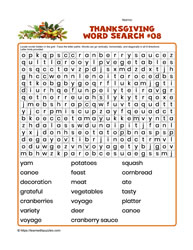 Thanksgiving Word Search #08