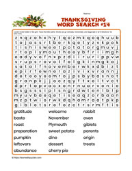 Thanksgiving Word Search #14