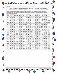 Challenging Word Search Puzzle-US Capitals