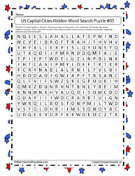 Hidden Wordsearch Puzzle-US Capitals