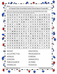 US Capitals Word Search Puzzle