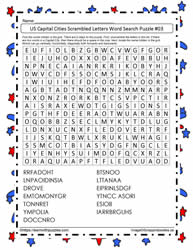 Scrambled Letters Puzzle US Capitals