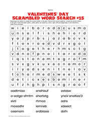 Valentine's Word Search Scrambled #15