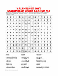 Valentine's Word Search Scrambled #17