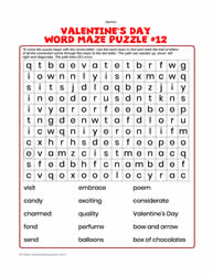 Valentine's Word Maze #12