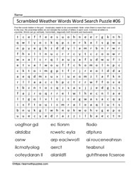 Weather Words Word Search