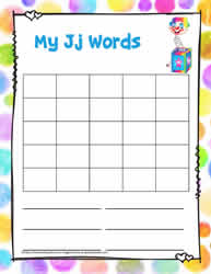 Letter J Activity Word Search
