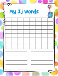 Word Search Activity Letter J