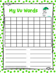 Word Search Activity Letter U