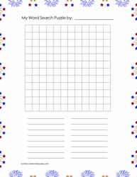 12 x 12 Blank Word Search July 4