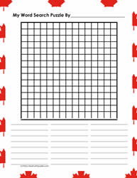 15x15 Blank Word Search Canada Day
