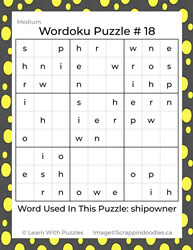 Wordoku Puzzle #18
