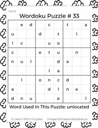 Wordoku Puzzle #33