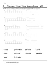 Xmas Word Shapes Puzzle